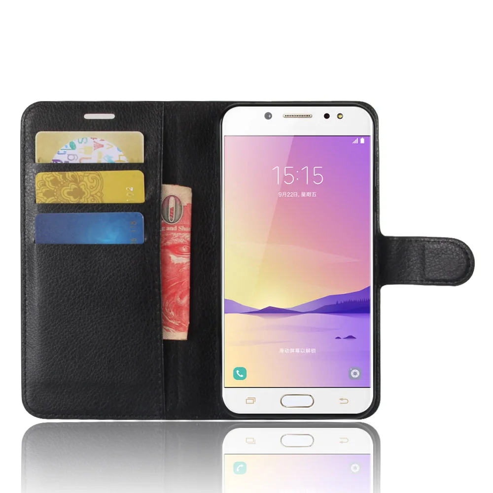 Чехол для телефона SAMSUNG Galaxy C7 2017 откидная задняя крышка из искусственной кожи C71000