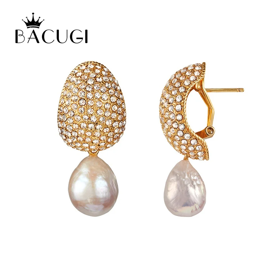 Baroque Natural Freshwater Pearls S925 Drop Earrings and 925 Sterling Silver Special for Women Fine Jewelry