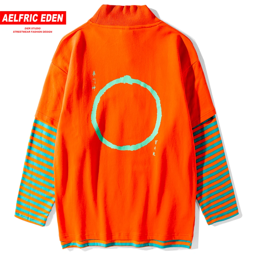 Aelfric Eden Творческий принтом пуловер с длинным рукавом футболки Для мужчин Harajuku