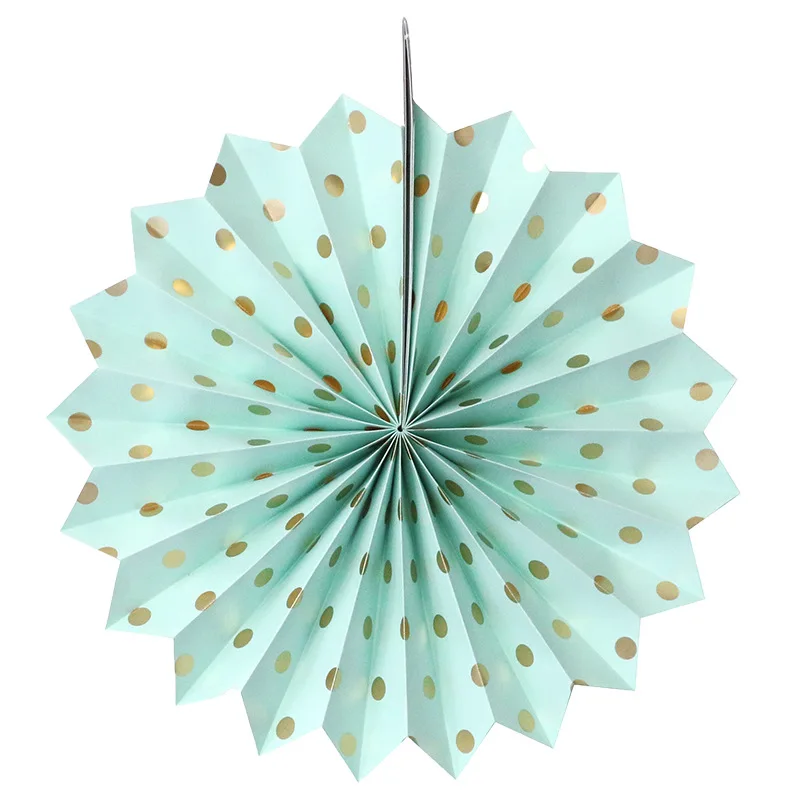 12'ཚcm 1 шт. Золотой горошек бумажный веер висячий декор для стен DIY Pinwheel