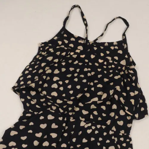 Модный Милый Летний комбинезон для девочек с сердечками и цветами без рукавов