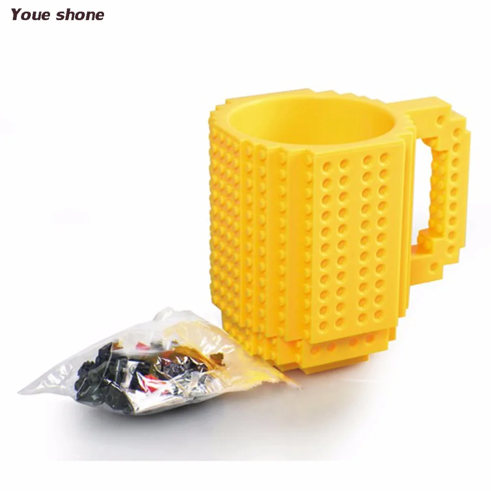 10 Colors 12oz Build-On Brick Mug Lego Type Building Blocks Coffee Cup DIY Block Puzzle Portable Drinkware Drinking | Дом и сад