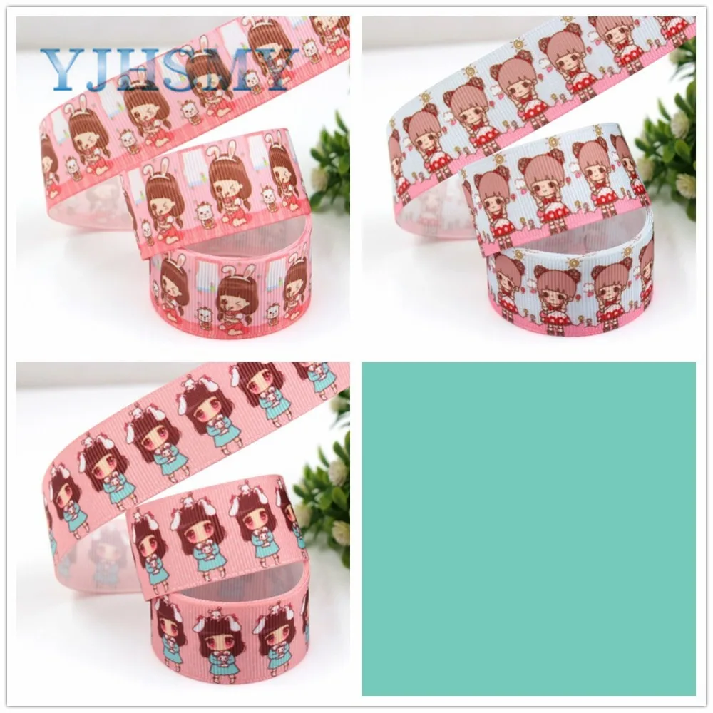 YJHSMY G-18802-777, 25 мм 5 ярдов мультфильм печатных корсажные ленты, DIY ручной работы аксессуары для волос материал свадебный подарок упаковка