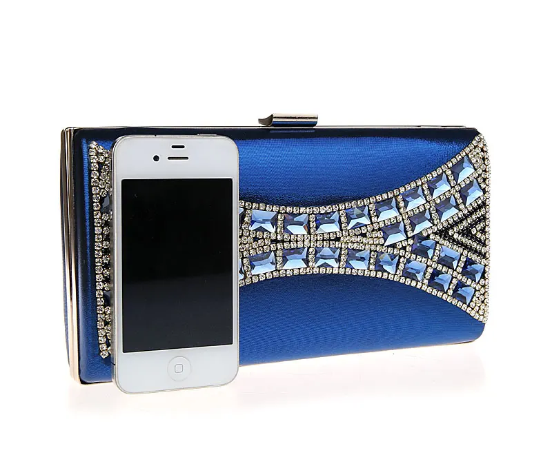 2016 Высококачественная Синяя Женская Свадебная вечерняя сумочка с цирконом клатч