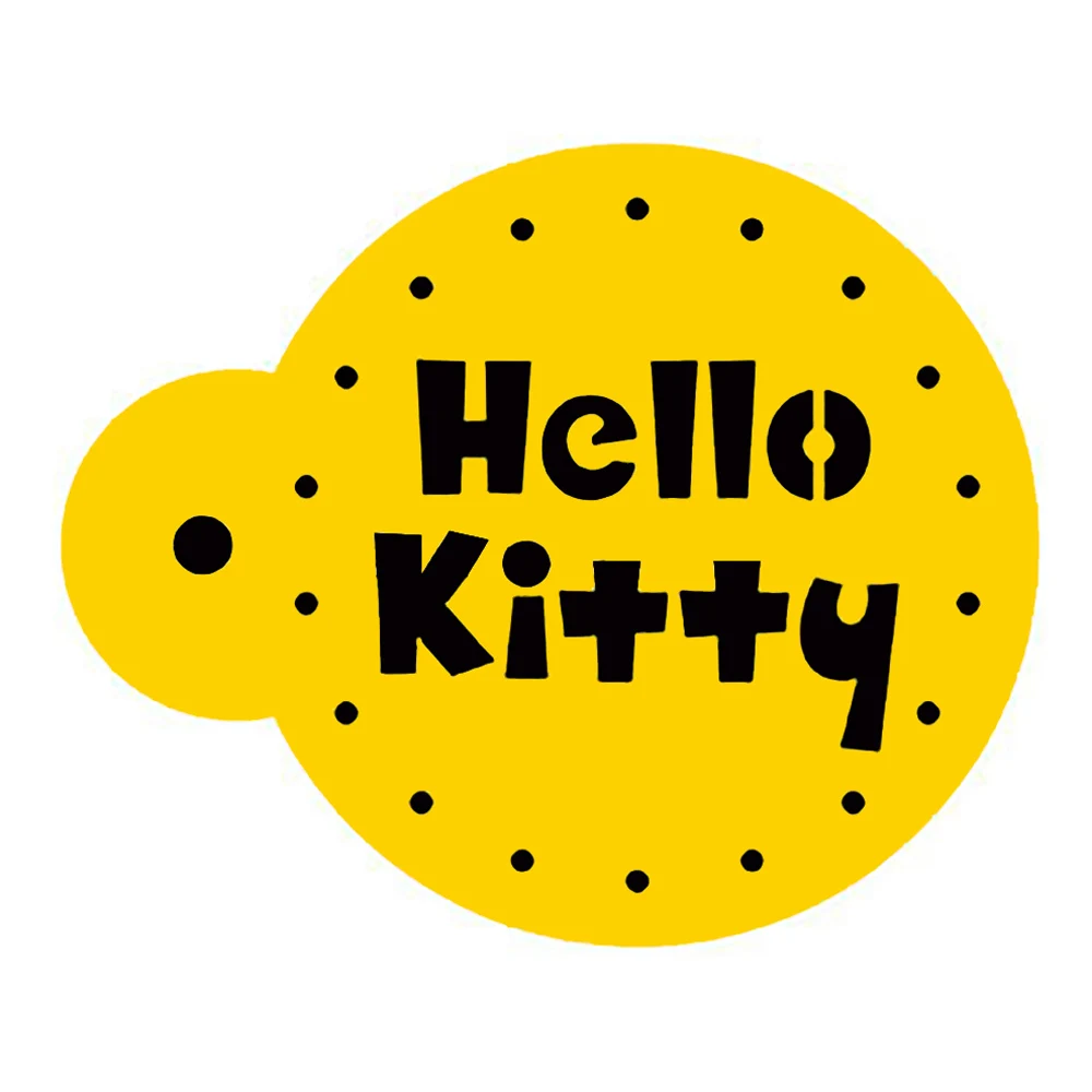 Пластиковая форма для украшения торта hello kitty, форма для кекса, форма для кофе, трафарет, форма для выпечки, инструменты для выпечки, 12 видов стилей