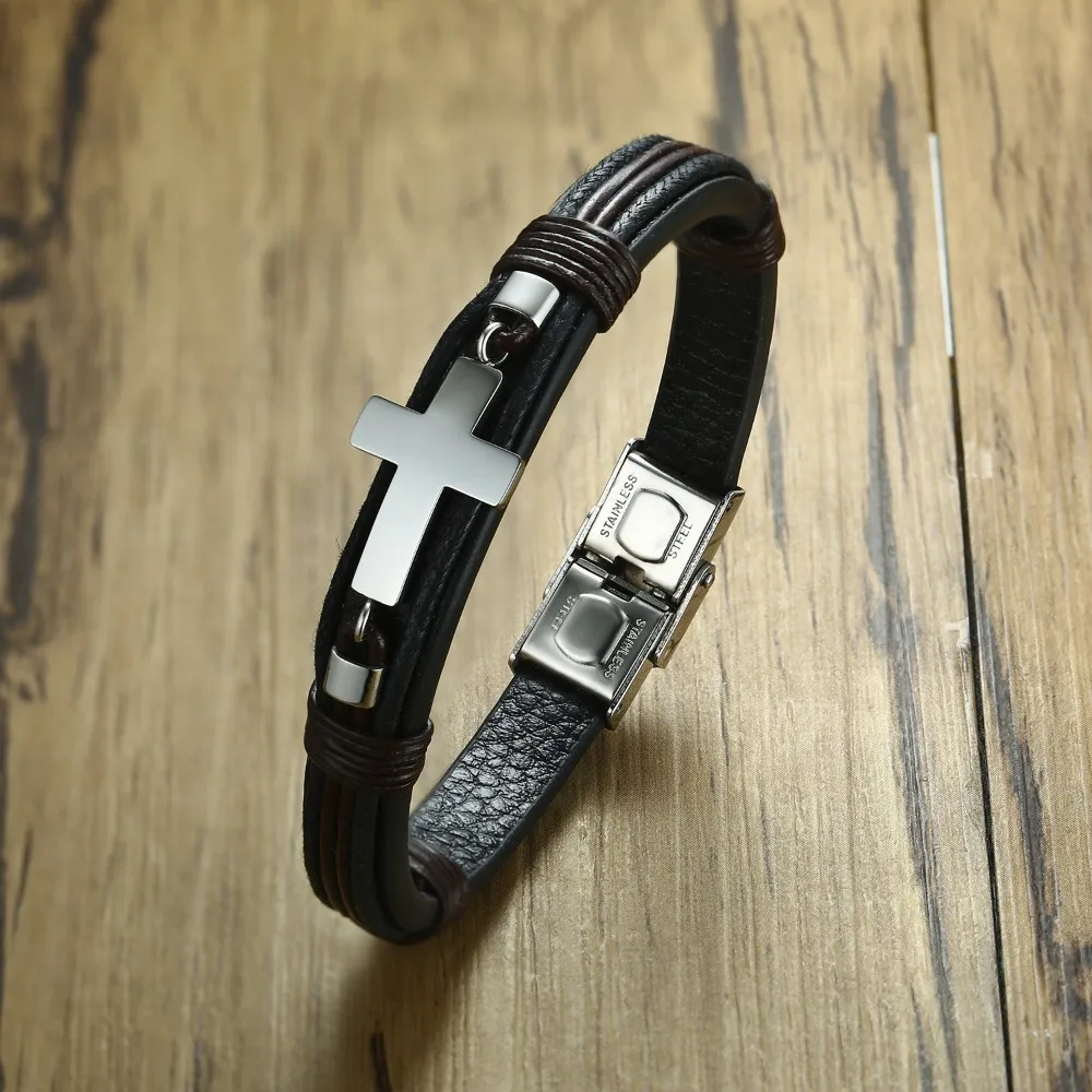 Мужской кожаный браслет ручной работы Gent's коричневый из вощеной веревки с