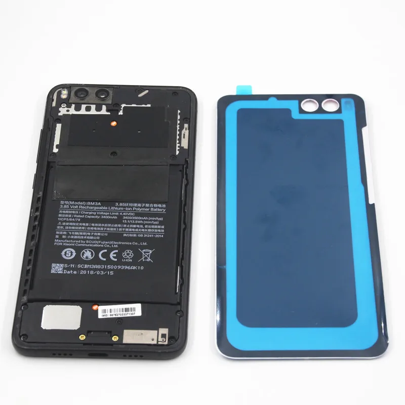 Модная задняя крышка с тиснением для Xiaomi mi Note 3, крышка батареи, корпус, замена, запасные части, клей 3M для mi Note3