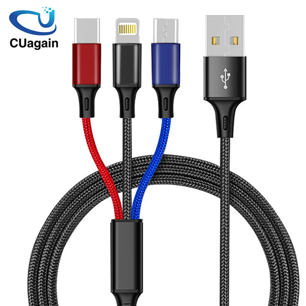 Lieve 3в1 USB кабель для мобильного телефона Micro usb type C зарядный iPhone samsung 6 шнур|Зарядные