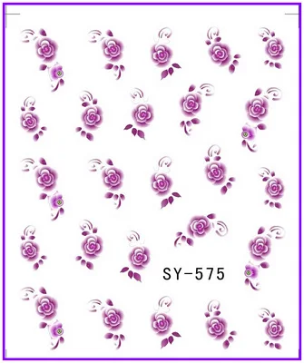 6 упак./лот блестящая водная наклейка наклейки для ногтей цветочные капельки