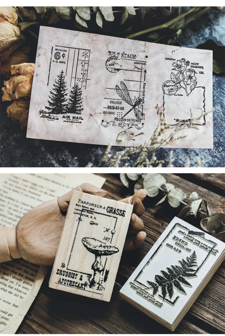 Mo. Card природа дневник деревянный штамп Декоративные DIY канцелярские товары Скрапбукинг розничная торговля