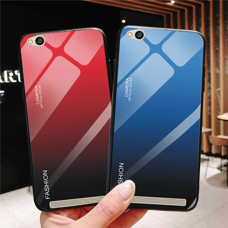 YOUVEI Gradient Tempered Glass Case For Xiaomi Redmi 5A Redmi5A Cover for 5 A |