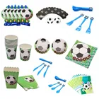 Зеленый Футбол Спорт тема футбол баннер Кубок нож Дети Мальчики День Рождения Декоративные вечерние принадлежности для мероприятий