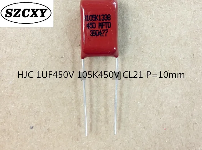 Новые и оригинальные 4 шт. HJC 1UF450V 105K450V CL21 P = 10 мм|hjc| |