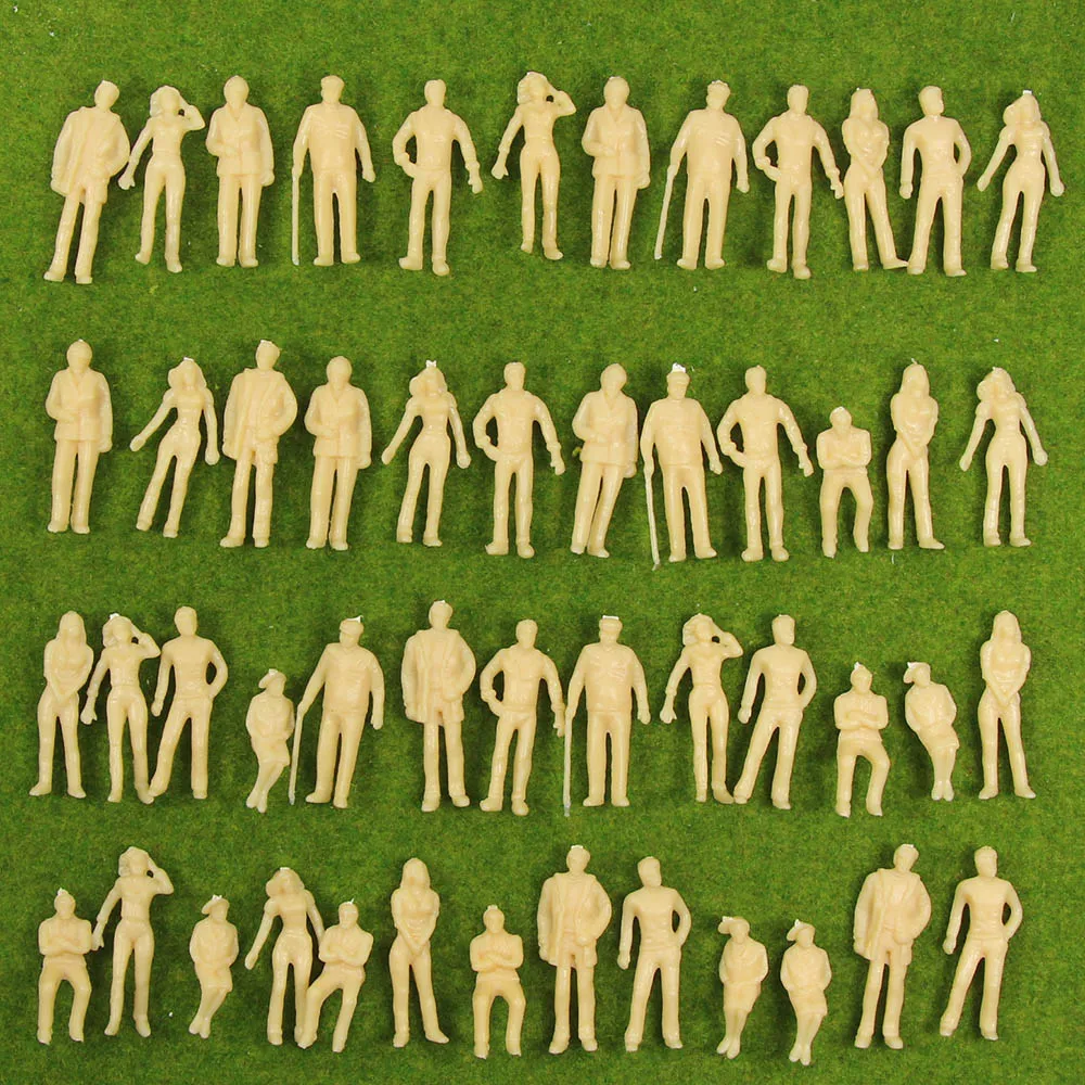 P43B 50pcs Model Trains 1:43 Scale WHITE Unpainted Figures O Scenery Layout Miniature | Игрушки и хобби