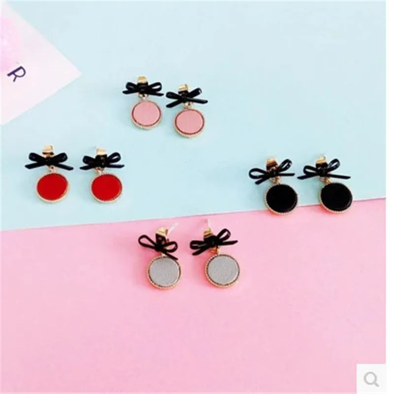 Бесплатная доставка модные женские ювелирные изделия новые милые серьги-бантики