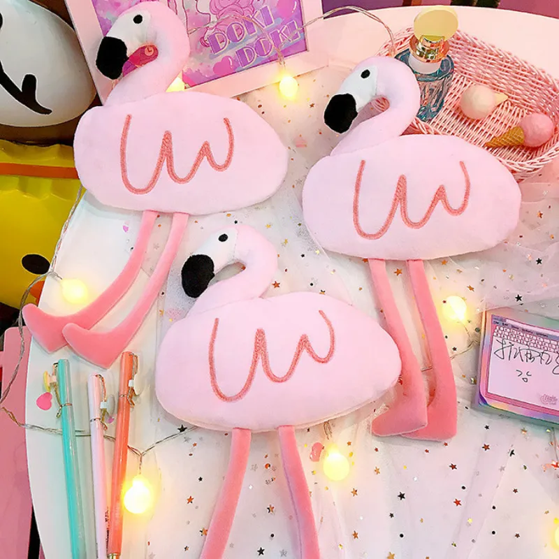 1 шт. Kawaii Мультяшные школьные чехлы карандаши сумка милый Фламинго плюшевая ручка
