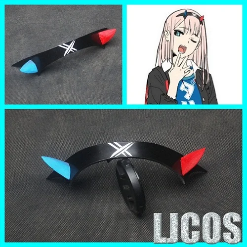 2 Дарлинг в FRANXX Zero два косплэй украшение на голову ПВХ Рог повязка на голову повязка для волос - Цвет: 2
