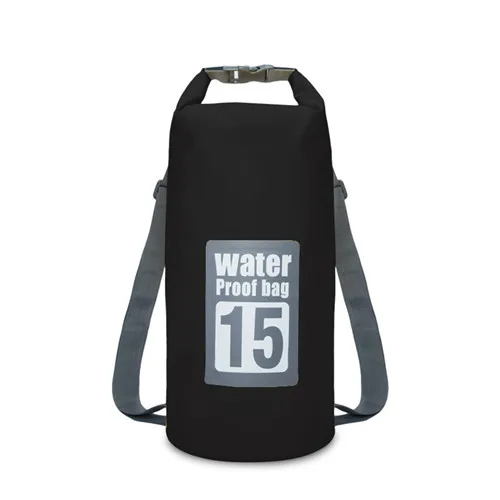Black 15L 5L/10L/15L/20L/30L плавательные водонепроницаемые сумки для хранения сухой мешок для каноэ каяк рафтинг на открытом воздухе спортивные сумки для путешествий комплект оборудования - Цвет: Black 15L
