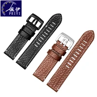 peiyi watchband fashion brown watch strap 23mm replacement leather belt watchband watch accessories watch bracelet for luminox