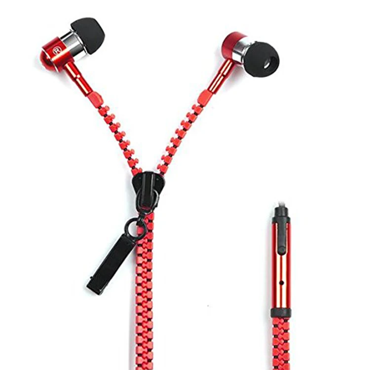 Металлические Молнии Наушники Стерео Бас-Вкладыши Проводной Гарнитуры 3.5 мм