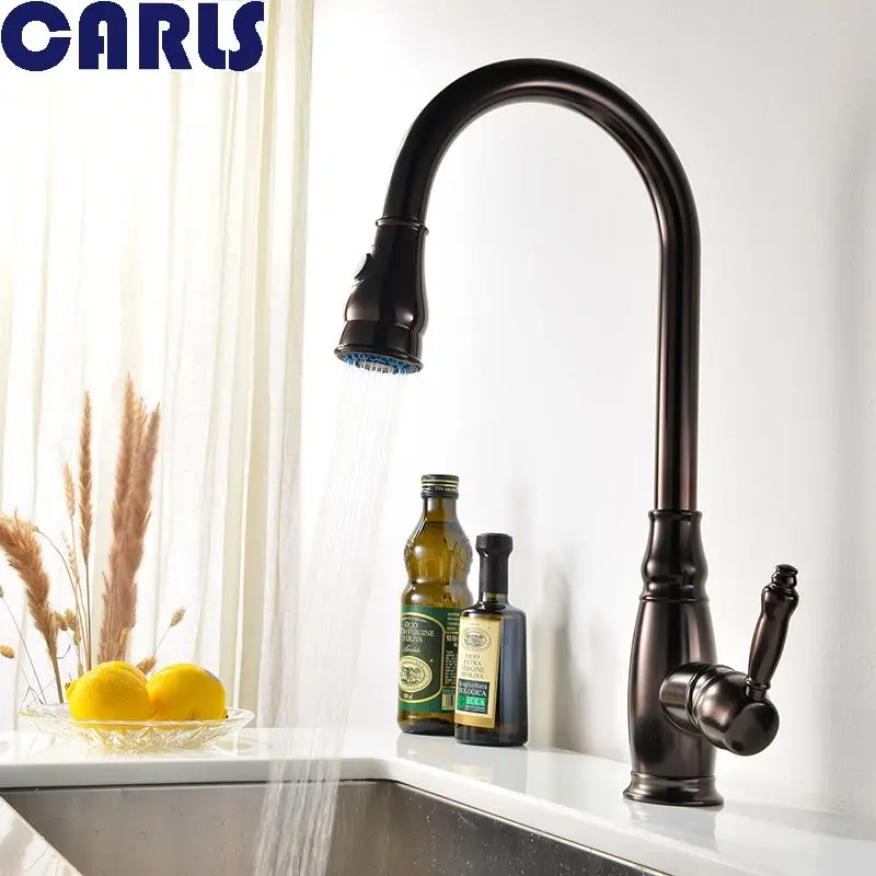 New Arrival Pull out Kitchen faucet 3 function Sink mixer Faucet Out Dual Sprayer Nozzle Hot Cold Mixer Water Taps F3015 | Обустройство