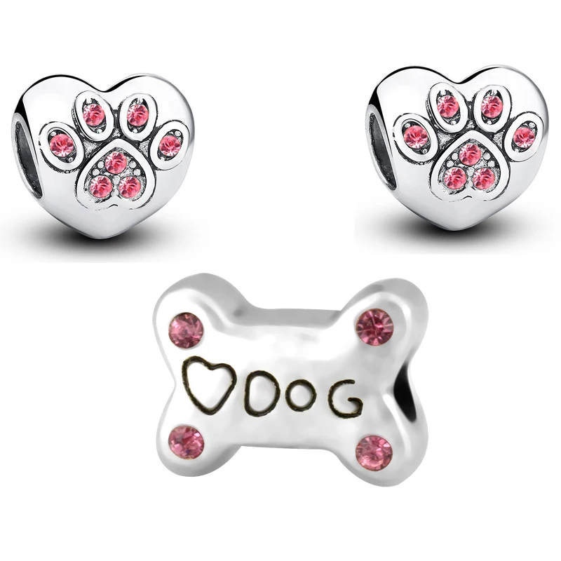 Шармы бусины для браслетов и I LOVE MY PET Dog серебристого цвета SPB060|fit pandora|diy jewelry