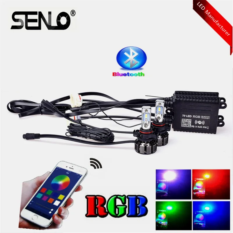 H7 светодиодный лампы для передних фар высокое Мощность H4 автомобиля RGB контроллер приложение Bluetooth H8 H11 HB3 hb4 5202 H16 5000LM автомобилей головной свет лампы