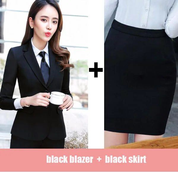 blazer and skirt Новинка, Осенние блейзеры, брюки, костюм, Одноцветный, простой комплект из двух частей, OL Куртка+ брюки, тонкие женские блейзеры и жакеты размера плюс - Цвет: blazer and skirt