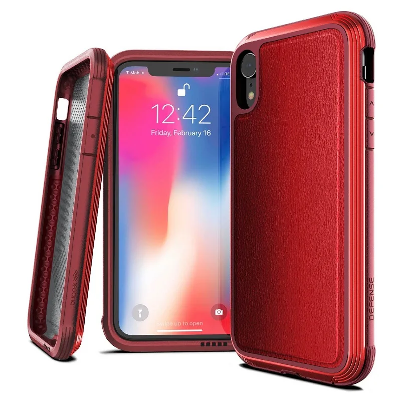 Red X-Doria Defense Lux чехол для телефона для iPhone X, XR, XS, Max, военный класс, протестированный на падение, анодированный алюминиевый чехол для iPhone XS Max - Цвет: Red