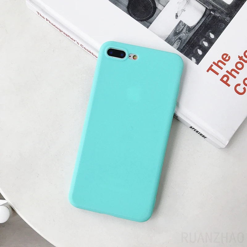 Роскошный чехол для телефона iPhone 6 6s 7 Plus XR XS Max простой однотонный мягкий из ТПУ 8