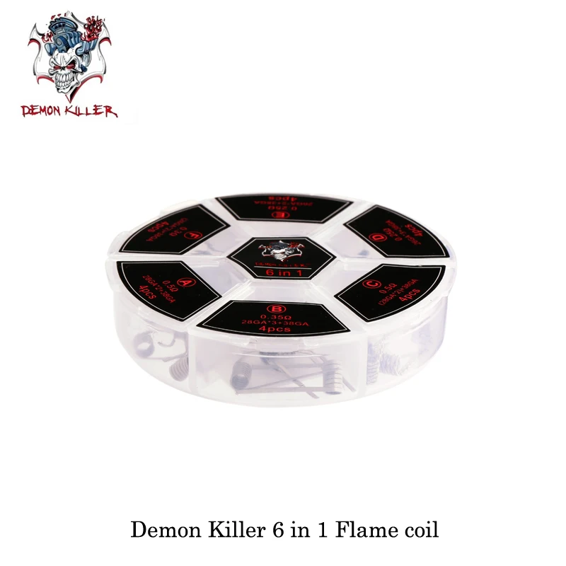 (24 шт./лот) elektronik sigara Vape Demon Killer Ni80/SS316 6 в 1 Катушка пламени для RTA RDA RDTA Tank Atomier