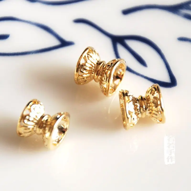 Оптовая продажа 2 шт./лот позолоченные бусины фурнитура для поделок женщин |