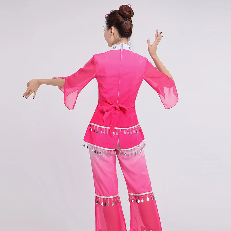 Женский китайский танцевальный костюм Yangko классическая одежда для фаната