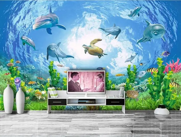 3D обои на заказ фотообои для подводного мира мечты рыбы фон телевизора стен 3 d