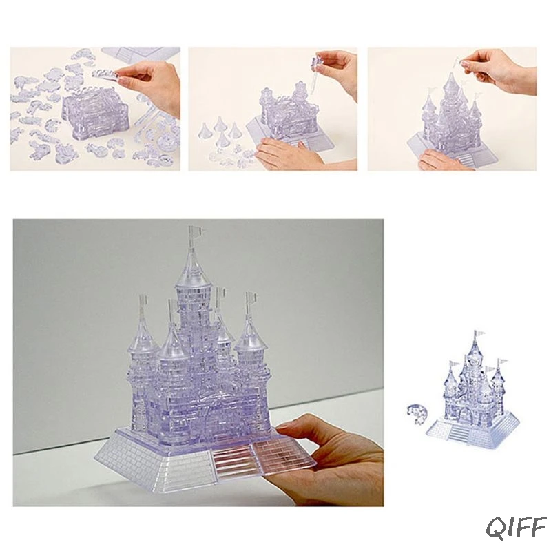 Оригинальный 3D прозрачный Кристалл Головоломка роскошный замок строительные
