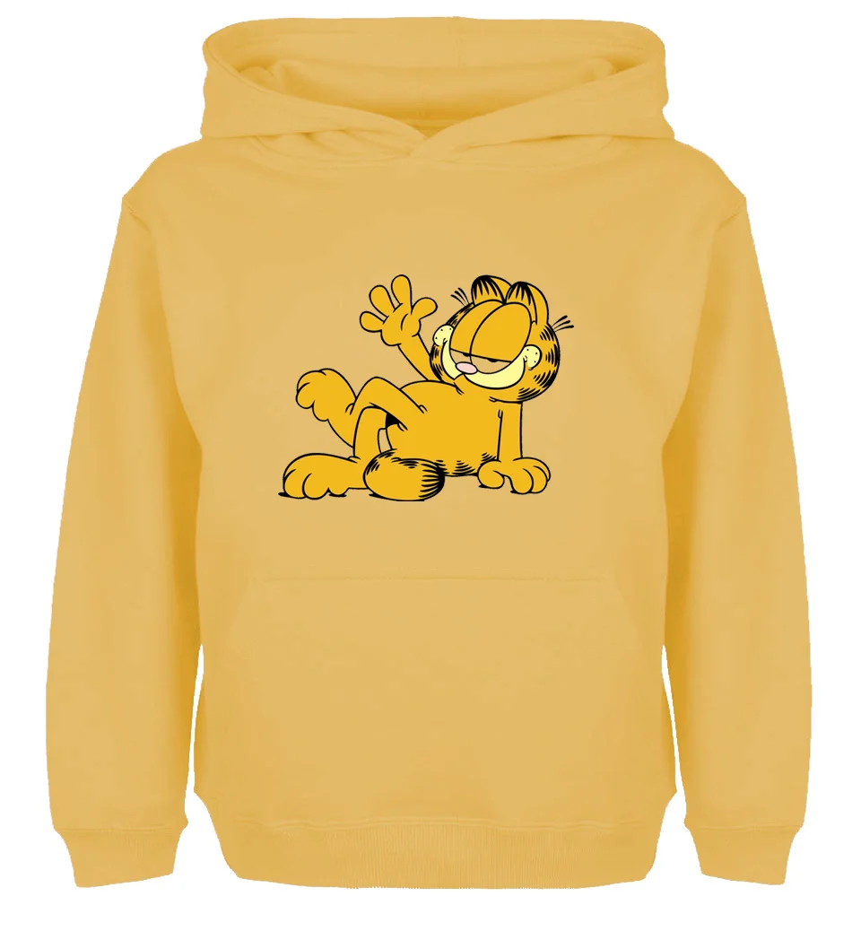 Модная толстовка унисекс с принтом кота Гарфилда Мужская для мальчиков и женщин