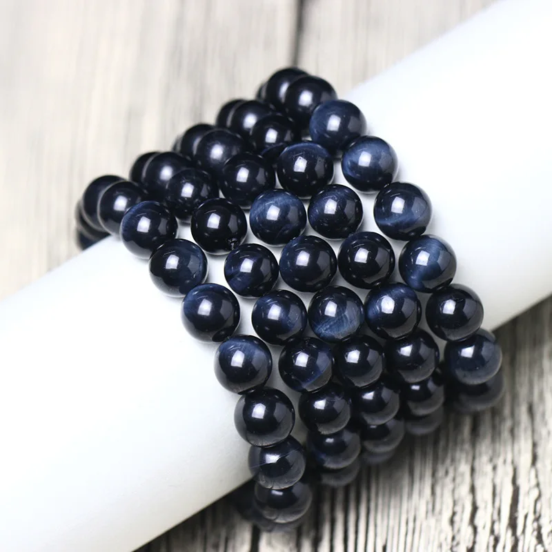 Мужская и женская мода голубая кожа 8 мм натуральный камень модные бусины