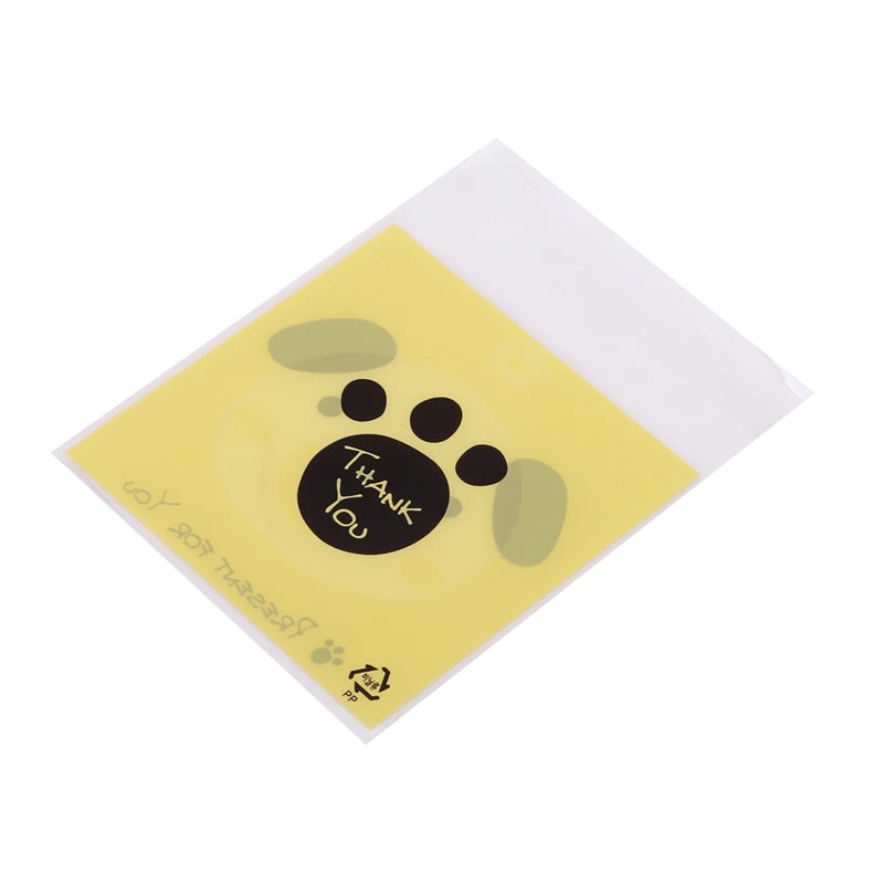 100 шт./лот Самоклеющиеся пластиковые пакеты для печенья подарочные собак