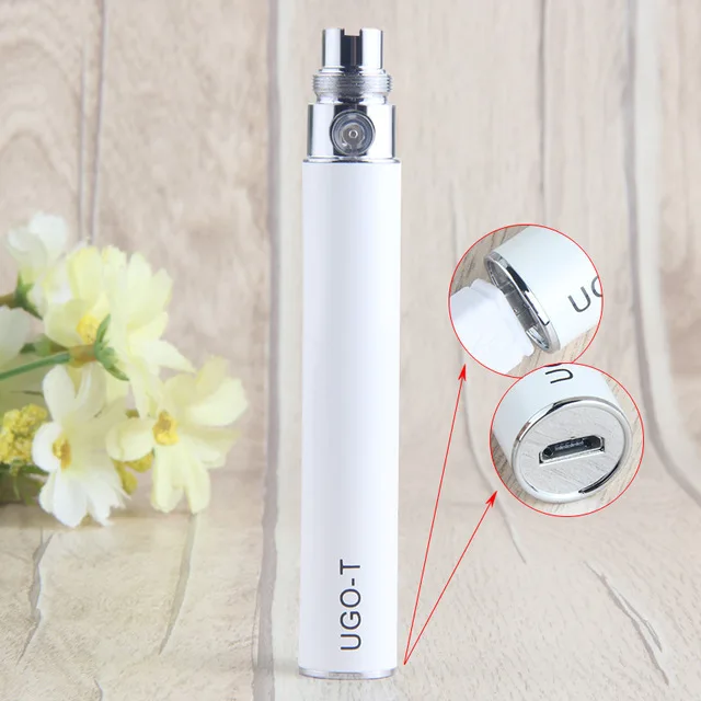 White UGO T 1100 mah Bettery для электронных сигарет vape ручка для CE4 распылитель сигарет UGO-T USB Сквозной аккумулятор по явлению - Цвет: White