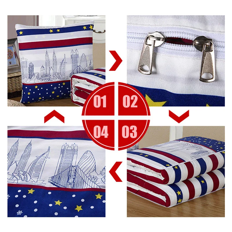 2 in 1 Napping Blanket Soft Comfortable Folding with Back Cushion for Office Worker TT-best | Дом и сад