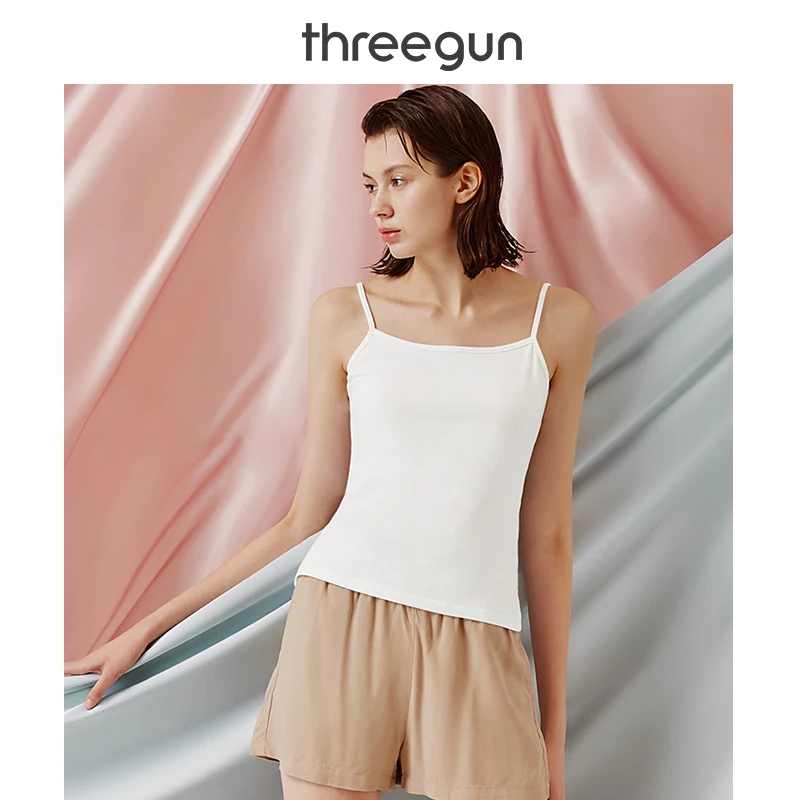THREEGUN новинка 2019 летние женские трикотажные майки топы для девочек хлопковые