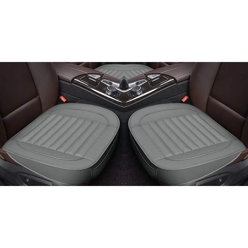 Gray front 2pcs Новейшие Автомобильные Чехлы На Сиденья дышащий чехол на сиденья в салон автомобиля набор из искусственной кожи подушка черный коврик автомобильные принадлежности аксессуары для стульев - Название цвета: Gray front 2pcs