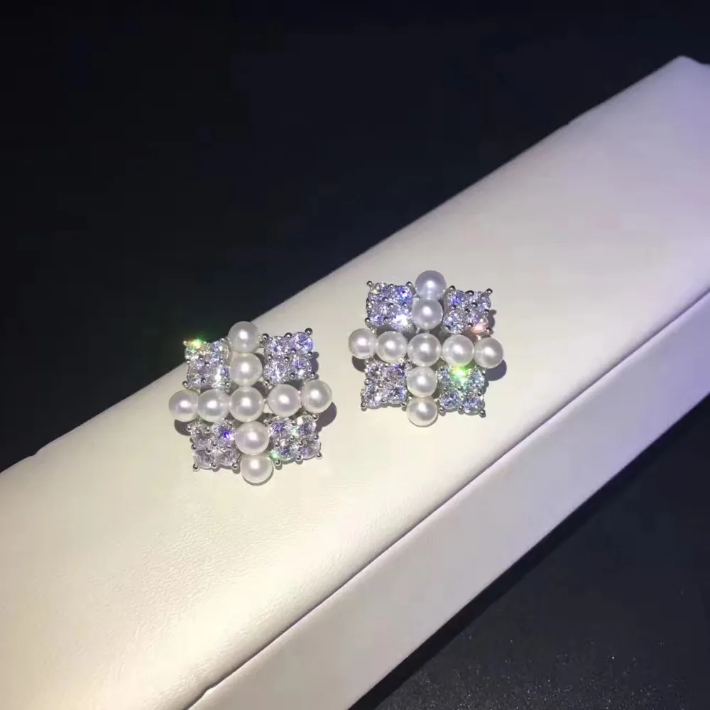 Изящные Ювелирные изделия из настоящего культивированного жемчуга серьги