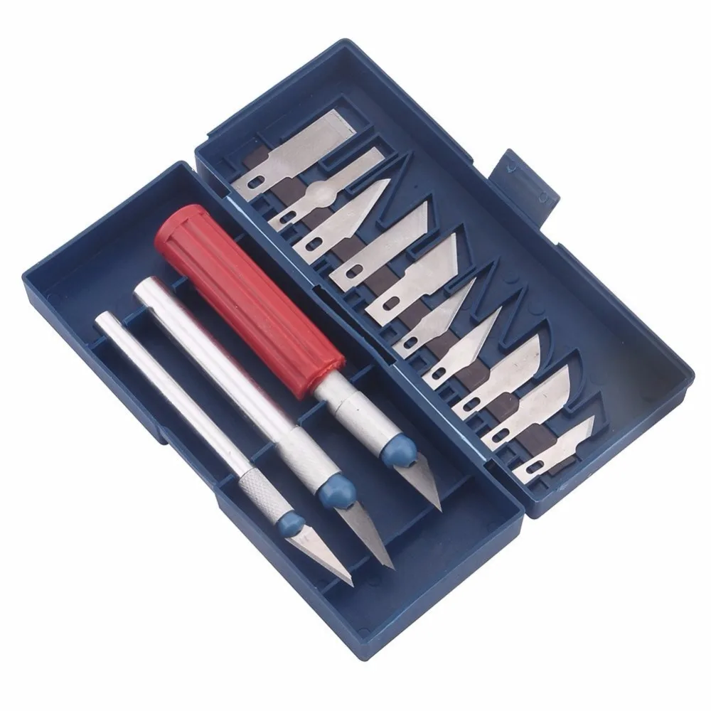 16pc Exacto Style Multi-function Hobby Knife Crafts Carving Cutter Graver Sculpting Art Tool Set(13 Blades+3 Handle) | Инструменты