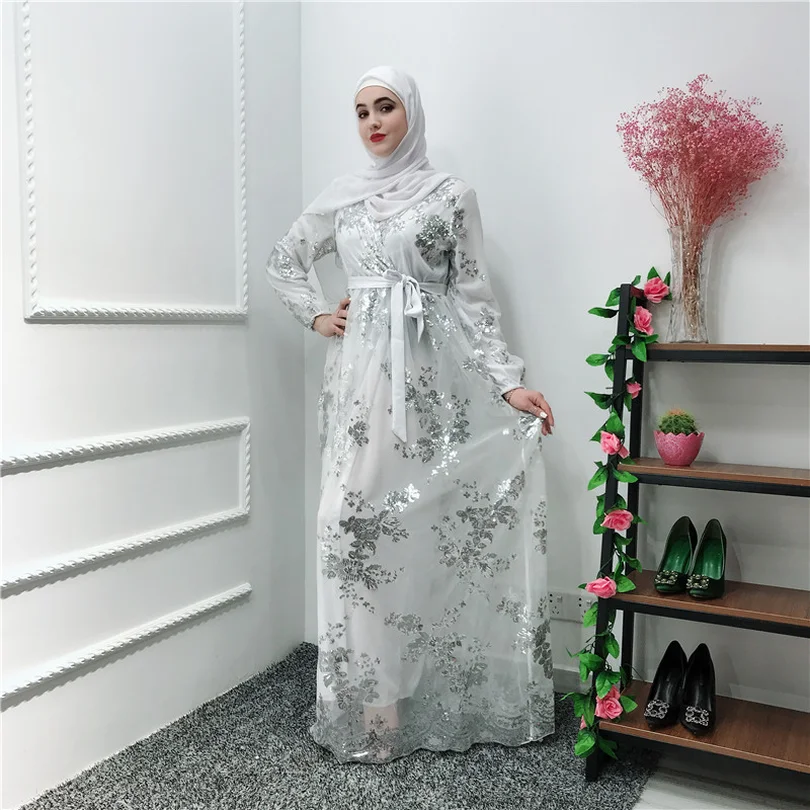 Роскошные мусульманские кружевные вышитые бронзовые abaya Полные платья кардиган KimonoLong халаты Jubah Ближний Восток Eid Рамадан исламский