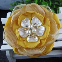 6pcslot 3inch new burned edges the bride corsage brooch flower hair clip brooch pin hair accessory