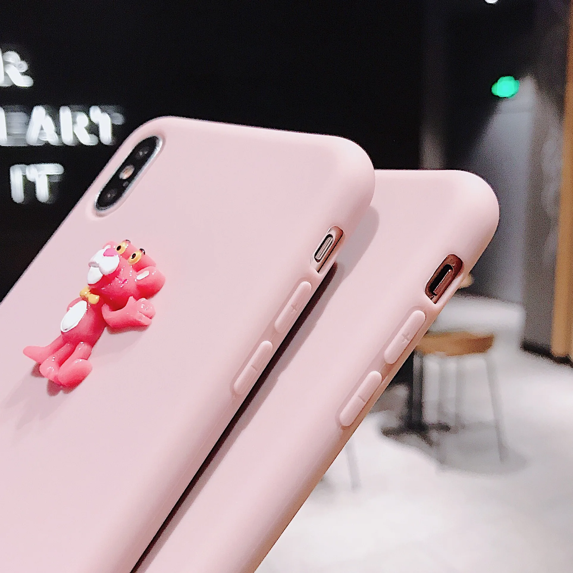 Мягкий ТПУ чехол для телефона iPhone XS MAX XR X 8 7 Plus 6 6s 3D стереоскопическая Розовая
