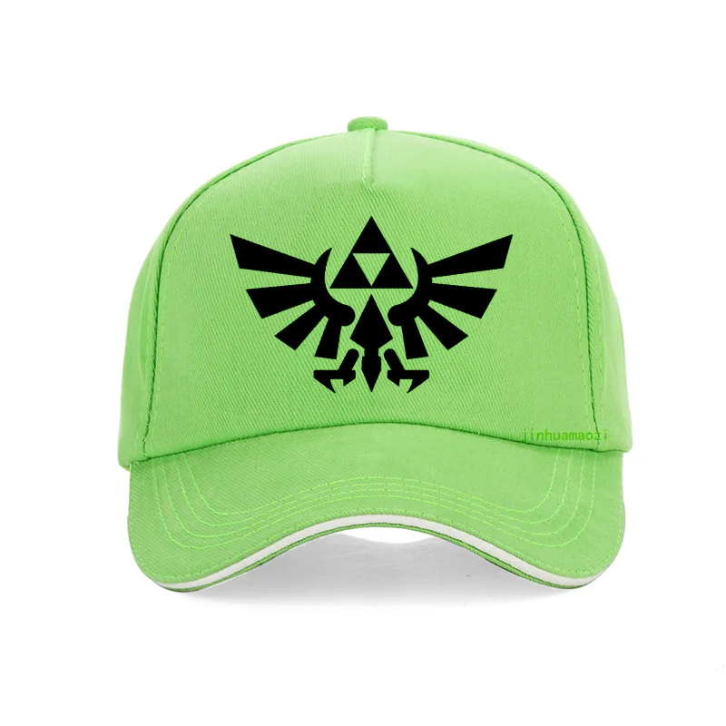 quality 100%cotton The Legend Of Zelda Triumphant Triforce print baseball Cap men Women classic game zelda hat snapback bone - Цвет: Зеленый