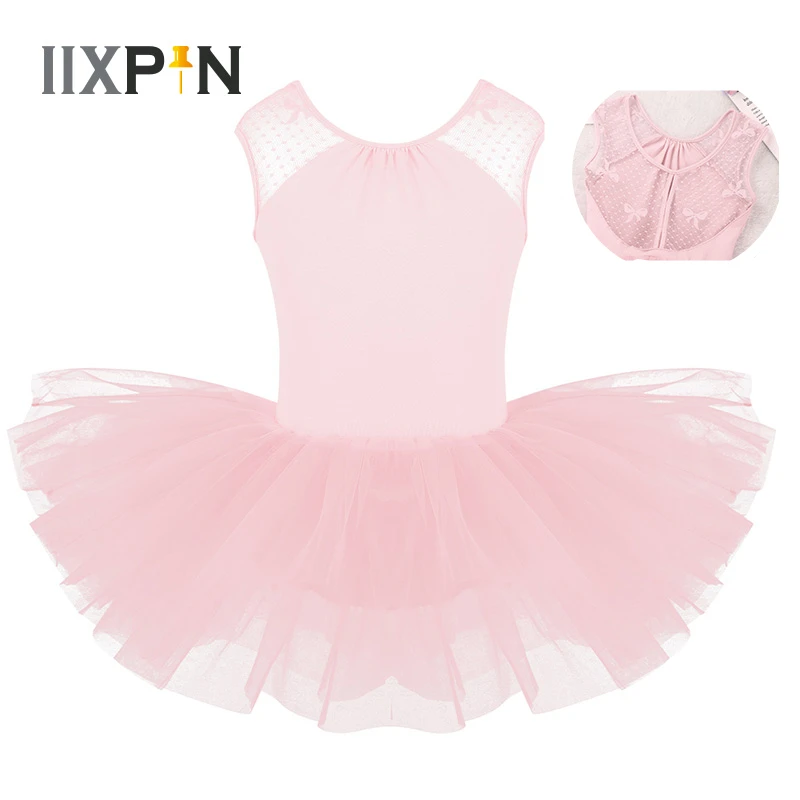 

IIXPIN Kids Ballet dress Girls ballerina professional ballet tutu Dress Sleeveless Lace Splice U-shaped Back Gymnastics Leotard