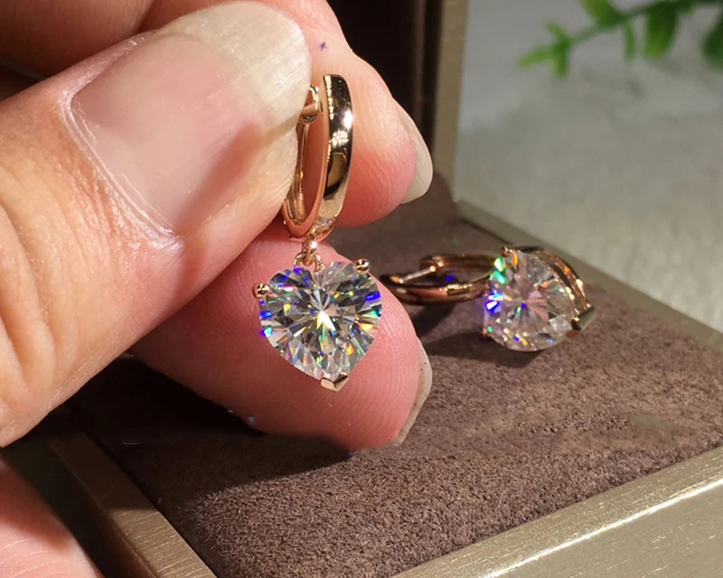 18 K золото 2 шт 1CT 6,5 мм D цвет серьги с муассанитом для женщин M-0.8